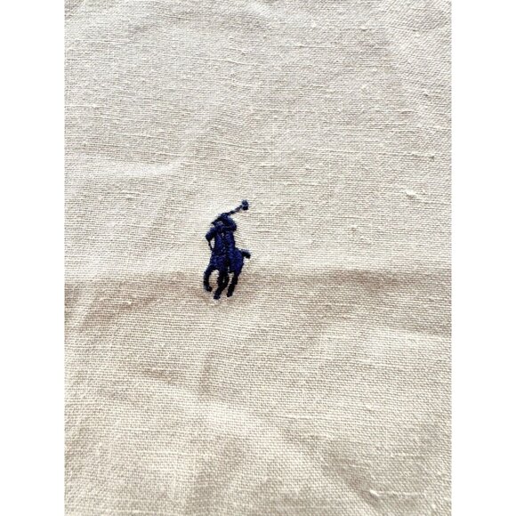 Men's RALPH LAUREN Beige Linen Classic Fit Short Sleeve Button Up Shirt, Size M - Picture 6 of 8